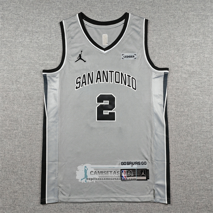 Camiseta San Antonio Spurs Dylan Harper NO 2 Statement 2025-26 Gris